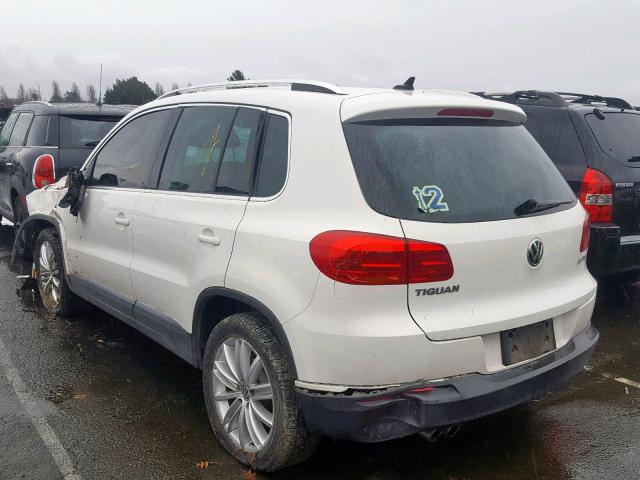 WVGAV3AX0DW606321 - 2013 VOLKSWAGEN TIGUAN S WHITE photo 3