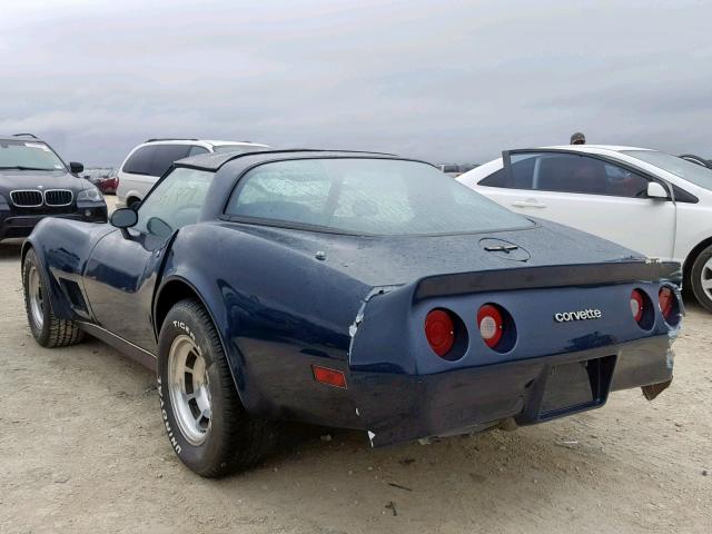 1G1AY876XBS409337 - 1981 CHEVROLET CORVETTE BLUE photo 3