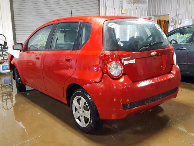 KL1TD66E09B651435 - 2009 CHEVROLET AVEO LS RED photo 3