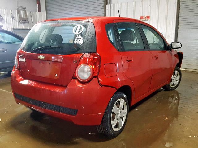 KL1TD66E09B651435 - 2009 CHEVROLET AVEO LS RED photo 4