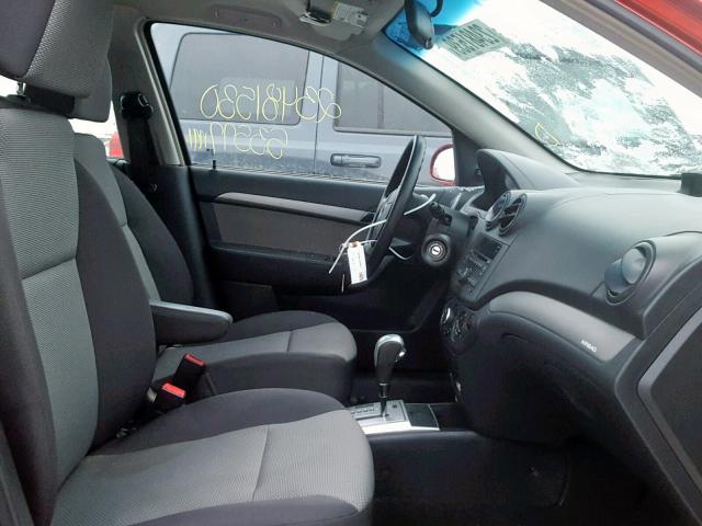 KL1TD66E09B651435 - 2009 CHEVROLET AVEO LS RED photo 5