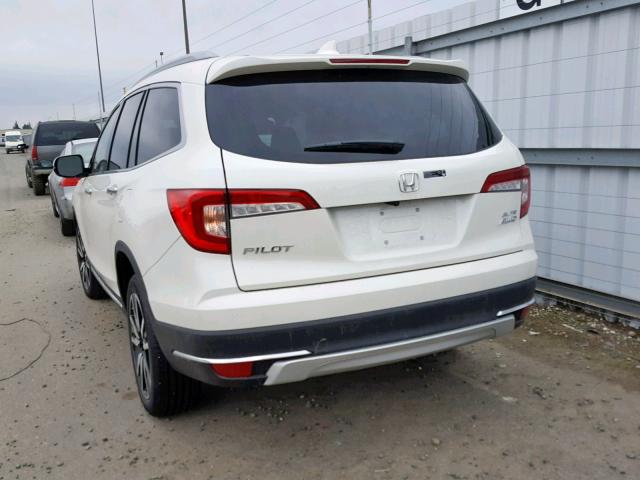 5FNYF6H07KB032344 - 2019 HONDA PILOT ELIT WHITE photo 3