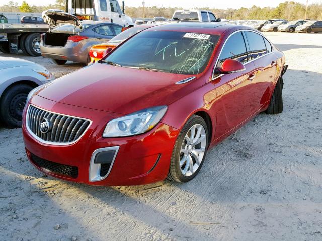 2G4GV5GV4D9224281 - 2013 BUICK REGAL GS RED photo 2