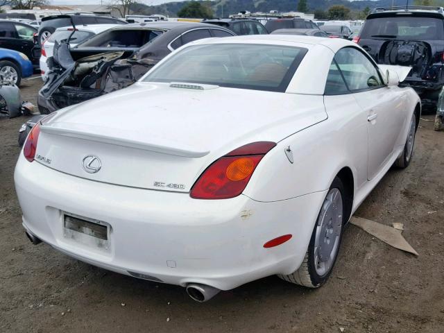 JTHFN48Y720022558 - 2002 LEXUS SC 430 WHITE photo 4