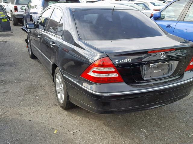 WDBRF61J75A813867 - 2005 MERCEDES-BENZ C 240 BLACK photo 3