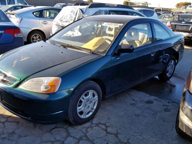 1HGEM21221L028339 - 2001 HONDA CIVIC DX GREEN photo 2