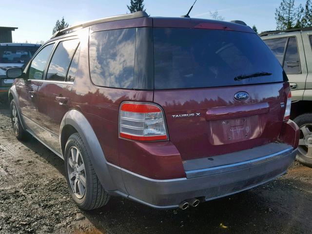 1FMDK05W38GA08102 - 2008 FORD TAURUS X S MAROON photo 3