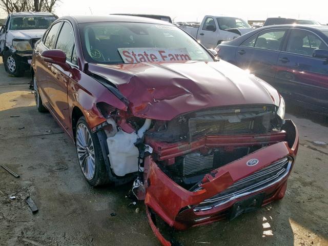 3FA6P0K9XDR177376 - 2013 FORD FUSION TIT RED photo 1