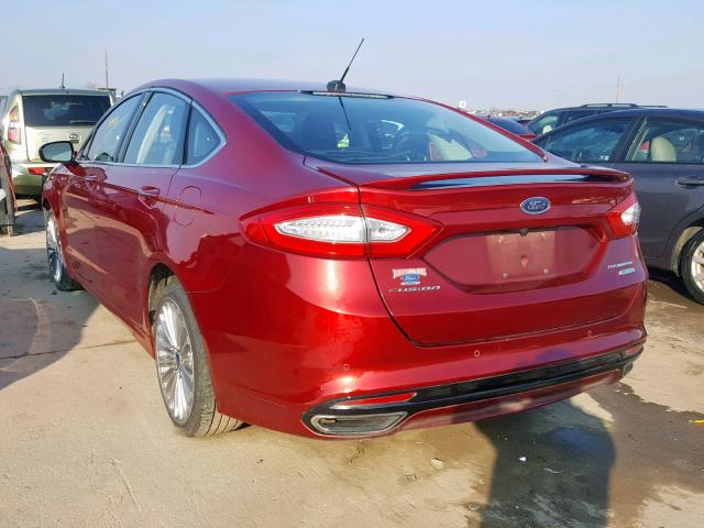 3FA6P0K9XDR177376 - 2013 FORD FUSION TIT RED photo 3