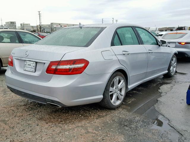 WDDHF5KB8DA707592 - 2013 MERCEDES-BENZ E 350 SILVER photo 4