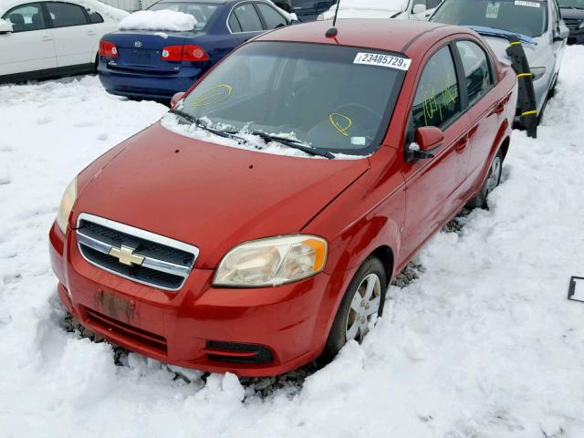 KL1TD56E09B632782 - 2009 CHEVROLET AVEO LS RED photo 2
