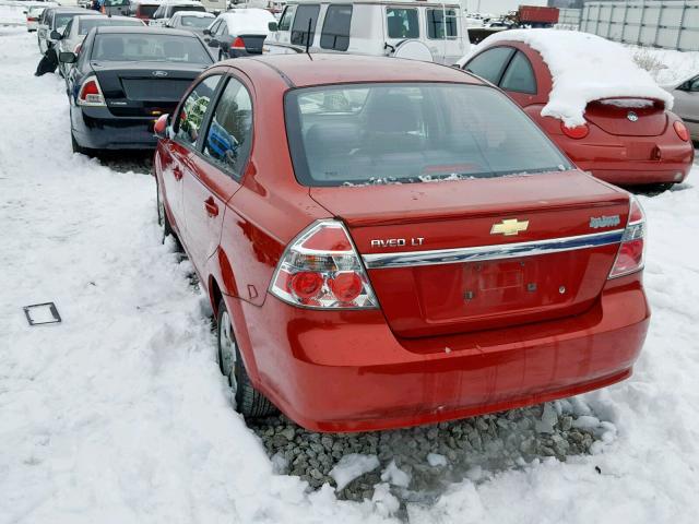 KL1TD56E09B632782 - 2009 CHEVROLET AVEO LS RED photo 3
