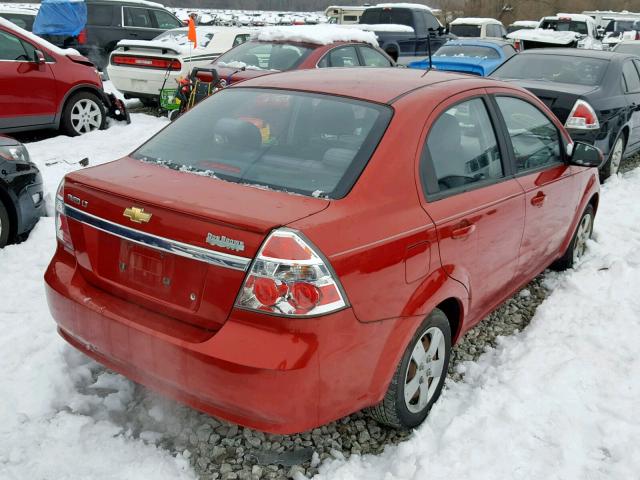 KL1TD56E09B632782 - 2009 CHEVROLET AVEO LS RED photo 4