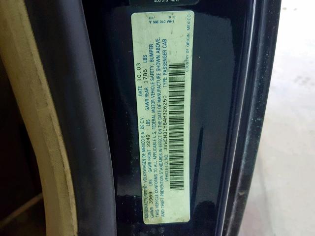 3VWCM31Y84M326250 - 2004 VOLKSWAGEN NEW BEETLE 蓝色 照片 10