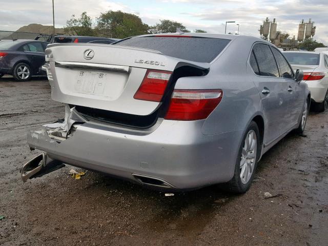 JTHGL46FX75017957 - 2007 LEXUS LS 460L SILVER photo 4