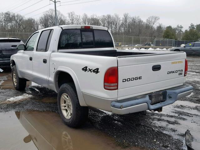 1D7HG48N44S518358 - 2004 DODGE DAKOTA QUA WHITE photo 3