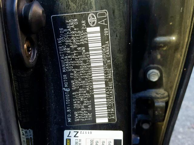2T1KR32E86C612549 - 2006 TOYOTA COROLLA MA 黑色 照片 10