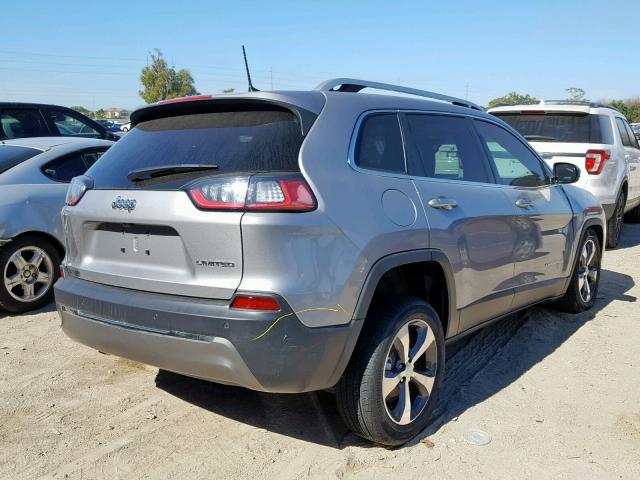 1C4PJLDB3KD296104 - 2019 JEEP CHEROKEE L SILVER photo 4