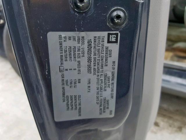 1GNDV23168D198307 - 2008 CHEVROLET UPLANDER L 蓝色 照片 10