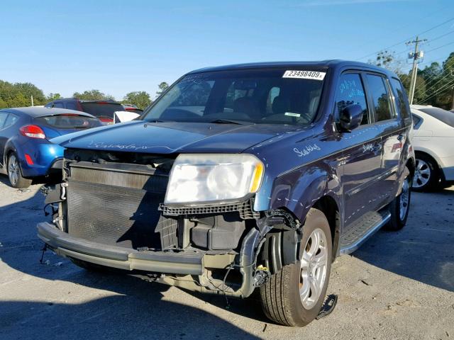 5FNYF3H59CB039727 - 2012 HONDA PILOT EXL BLUE photo 2