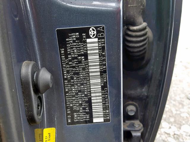 5YFBURHE4FP285415 - 2015 TOYOTA COROLLA L BLUE photo 10