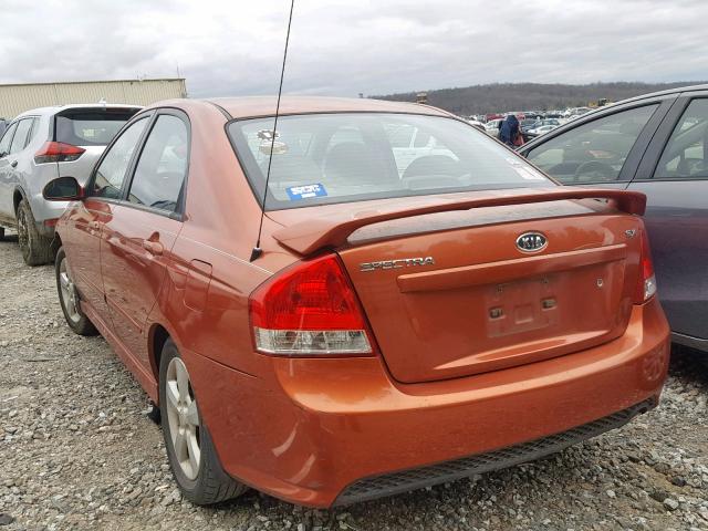 KNAFE221295026111 - 2009 KIA SPECTRA EX ORANGE photo 3