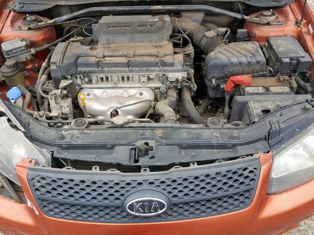 KNAFE221295026111 - 2009 KIA SPECTRA EX ORANGE photo 7