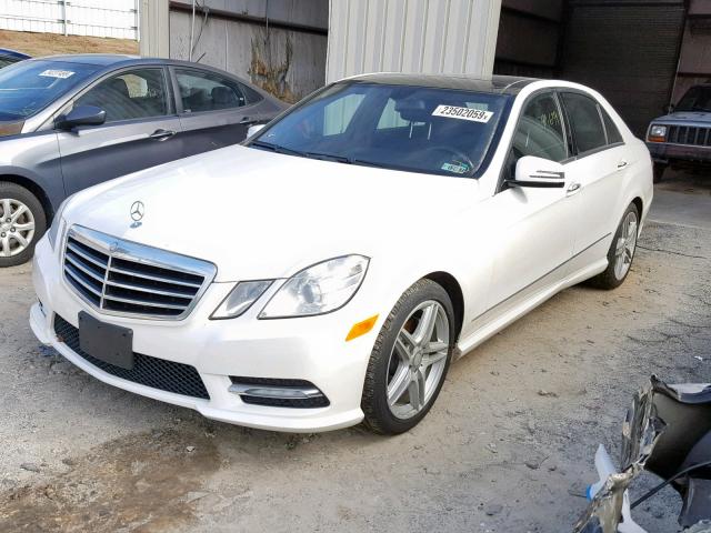 WDDHF5KB8DA770952 - 2013 MERCEDES-BENZ E 350 WHITE photo 2