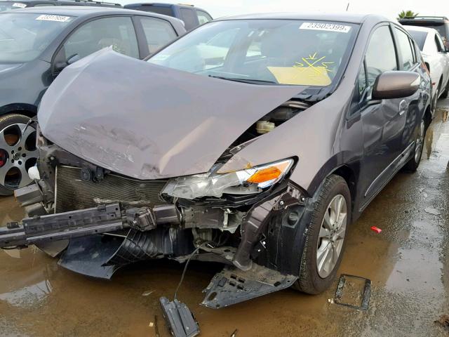 JHMZE2H77DS000298 - 2013 HONDA INSIGHT EX BROWN photo 2