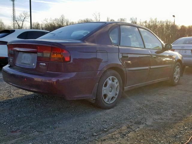 4S3BE635XY7200536 - 2000 SUBARU LEGACY L BURGUNDY photo 4