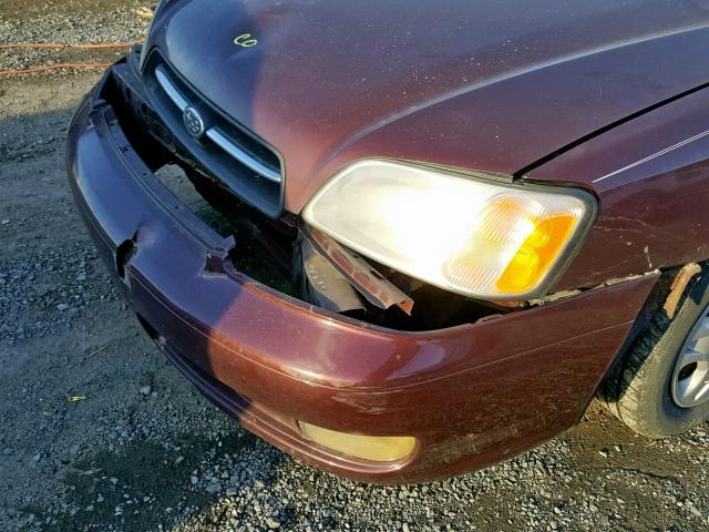 4S3BE635XY7200536 - 2000 SUBARU LEGACY L BURGUNDY photo 9