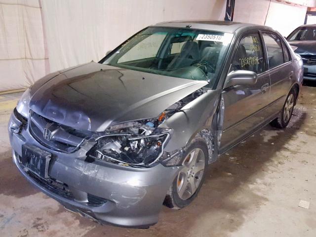1HGES26734L014545 - 2004 HONDA CIVIC EX ნაცრისფერი ფოტო 2