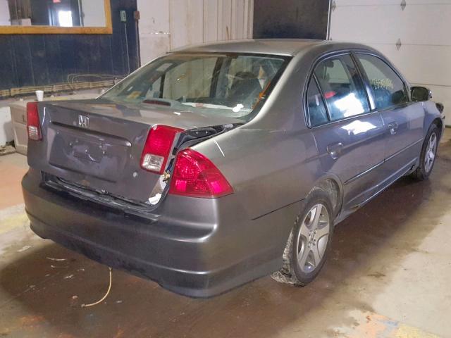 1HGES26734L014545 - 2004 HONDA CIVIC EX ნაცრისფერი ფოტო 4