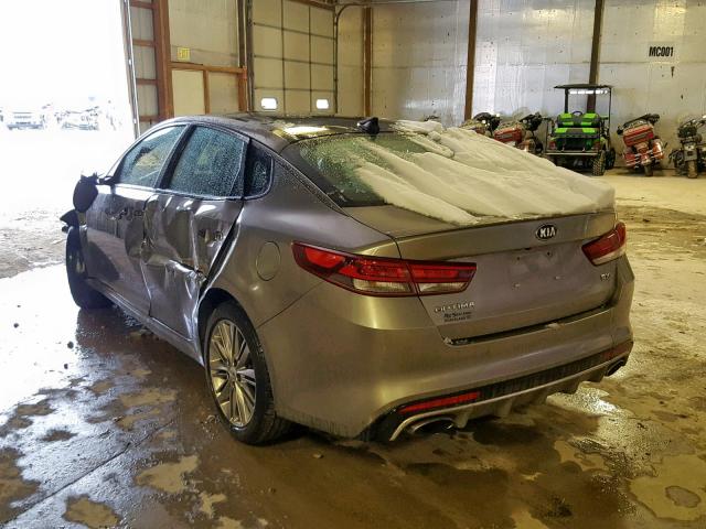 5XXGV4L22GG109962 - 2016 KIA OPTIMA SXL GRAY photo 3