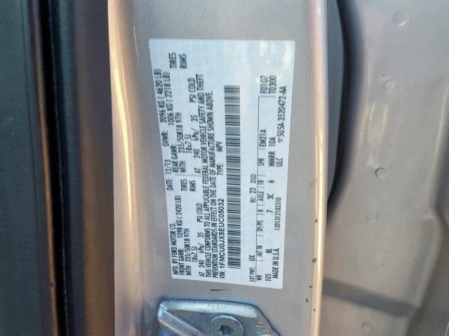 1FMCU0JX5EUC05032 - 2014 FORD ESCAPE TIT SILVER photo 10