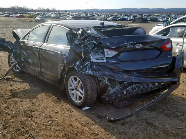 1FA6P0H78E5402470 - 2014 FORD FUSION SE BLACK photo 3