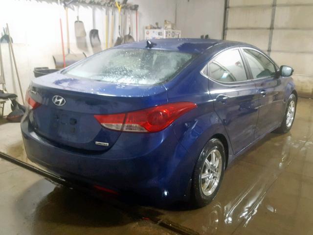 KMHDH4AE7DU636100 - 2013 HYUNDAI ELANTRA GL 蓝色 照片 4