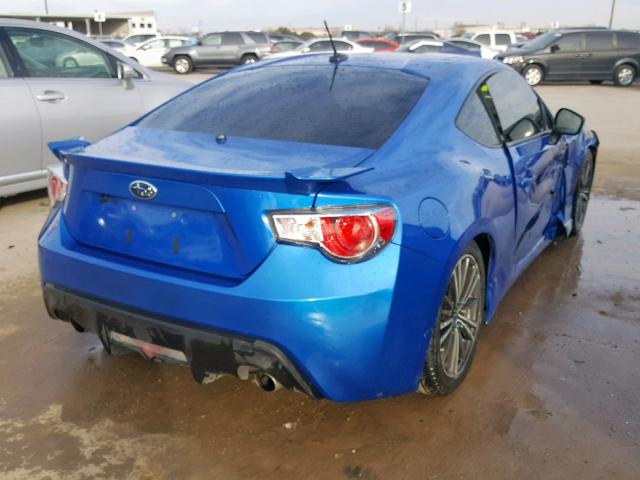 JF1ZCAC18D1604927 - 2013 SUBARU BRZ 2.0 LI BLUE photo 4