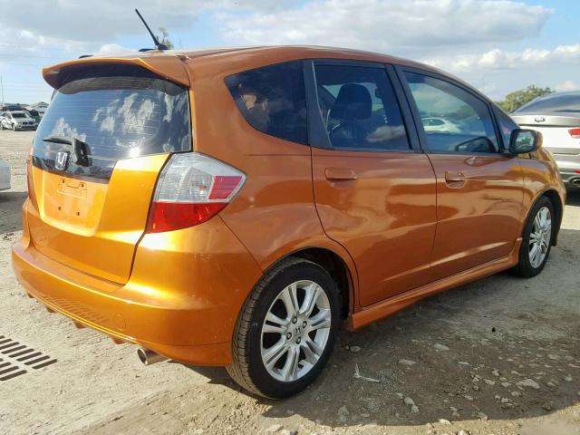 JHMGE88409S009089 - 2009 HONDA FIT SPORT ORANGE photo 4