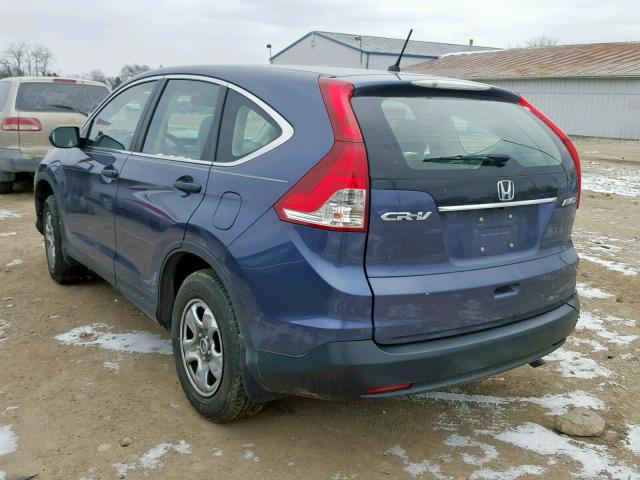 5J6RM4H39DL000353 - 2013 HONDA CR-V LX BLUE photo 3