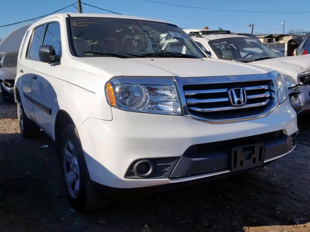 5FNYF4H29FB038416 - 2015 HONDA PILOT LX WHITE photo 1