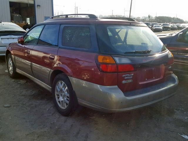 4S3BH686347643615 - 2004 SUBARU LEGACY OUT MAROON photo 3