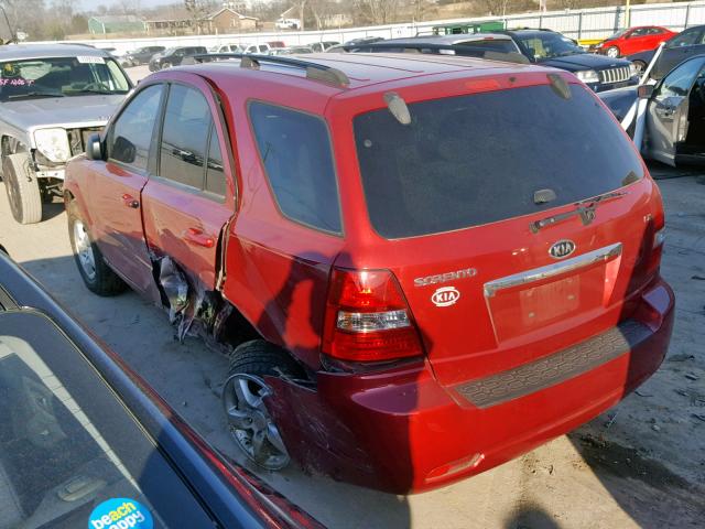 KNDJD735485792435 - 2008 KIA SORENTO EX MAROON photo 3