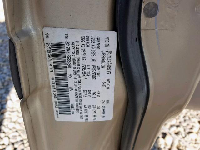 2C4GM48L05R556301 - 2005 CHRYSLER PACIFICA TAN photo 10