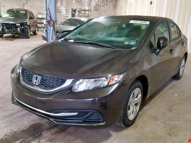 19XFB2F52DE219476 - 2013 HONDA CIVIC LX BROWN photo 2