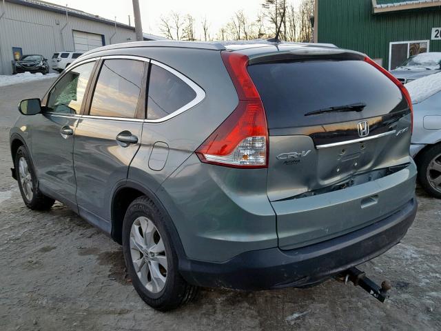 JHLRM4H75CC013966 - 2012 HONDA CR-V EXL GREEN photo 3