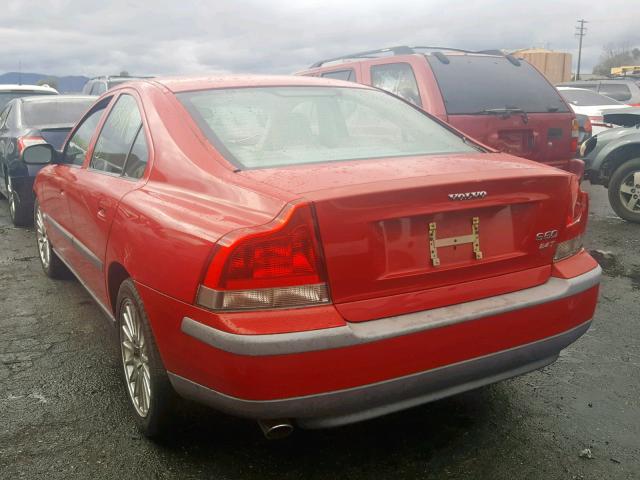YV1RS58D922192512 - 2002 VOLVO S60 2.4T RED photo 3