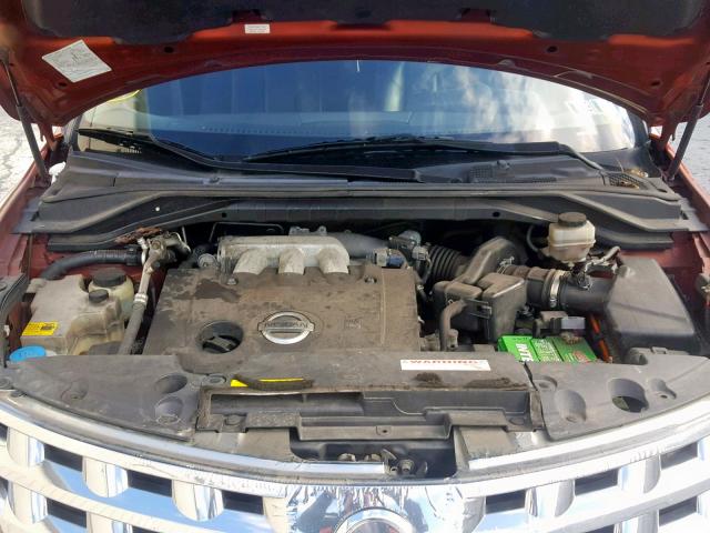 JN8AZ08W74W312634 - 2004 NISSAN MURANO ORANGE photo 7