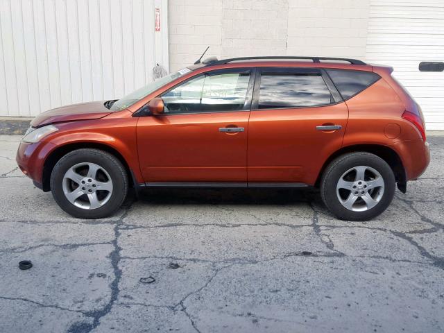 JN8AZ08W74W312634 - 2004 NISSAN MURANO ORANGE photo 9