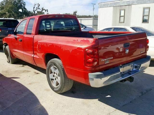 1D7HE42N35S308236 - 2005 DODGE DAKOTA SLT RED photo 3